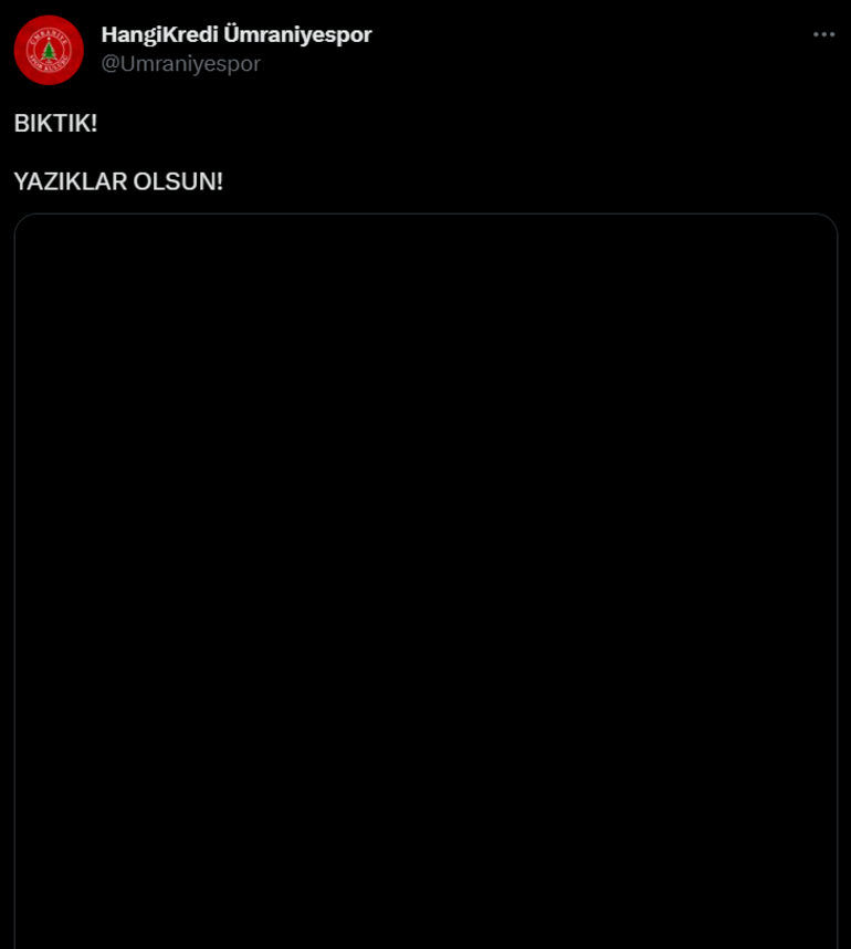 Ümraniyespordan sert paylaşım Yazıklar olsun